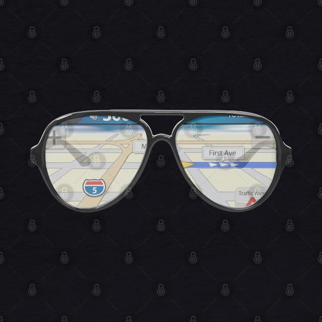 Glasses with maps view funny by momo1978